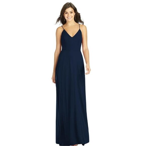 Thread Dresses & Skirts - Nordstrom Thread Midnight Chiffon Criss Cross Back A-Line Maxi Gown Plus 14